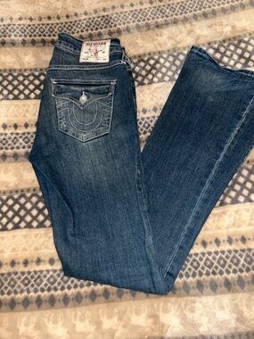 True Religion Women's Joey Bootcut Jeans back flap Pockets style sz 26 x 33